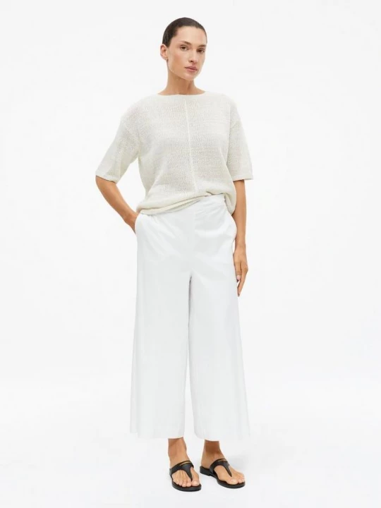 Foto van product Culottes met wijde pijpen in popeline s.Oliver wit
