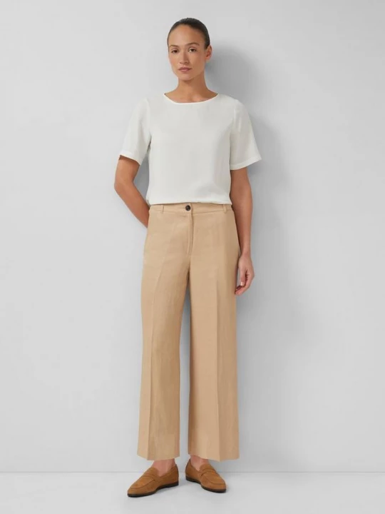 Foto van product Culottes van linnenmix met elastische inzet s.Oliver bruin