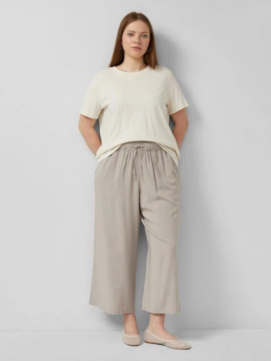 Foto van product Culottes van viscose met elastische tailleband QS beżowy