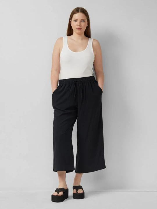 Foto van product Culottes van viscose met elastische tailleband QS zwart