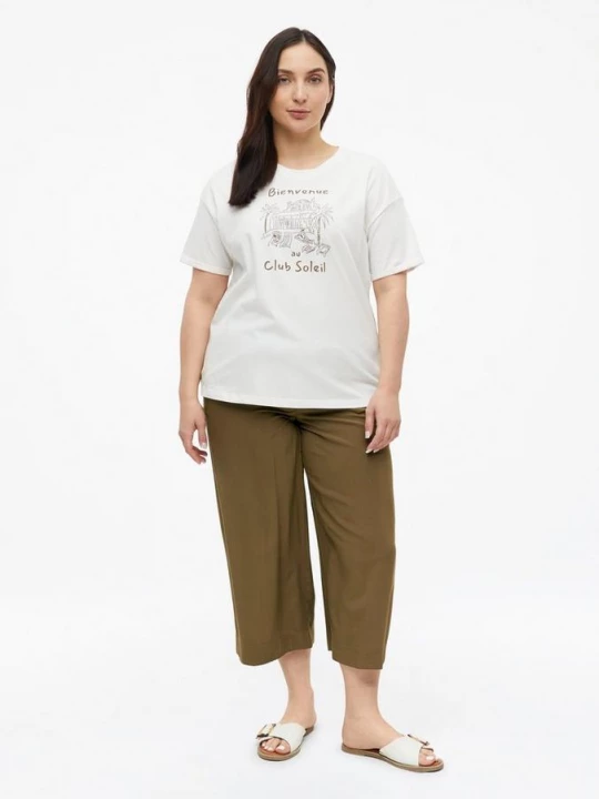 Foto van product Culottes van viscose met elastische tailleband s.Oliver bruin