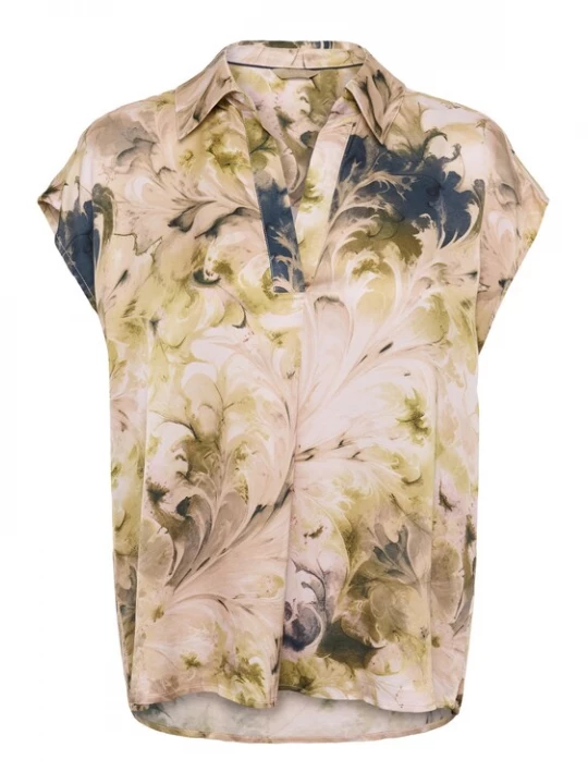 Foto van product CULTURE Blouse 'CUAndora Berna' nude / sand / olijfgroen / mandarijn