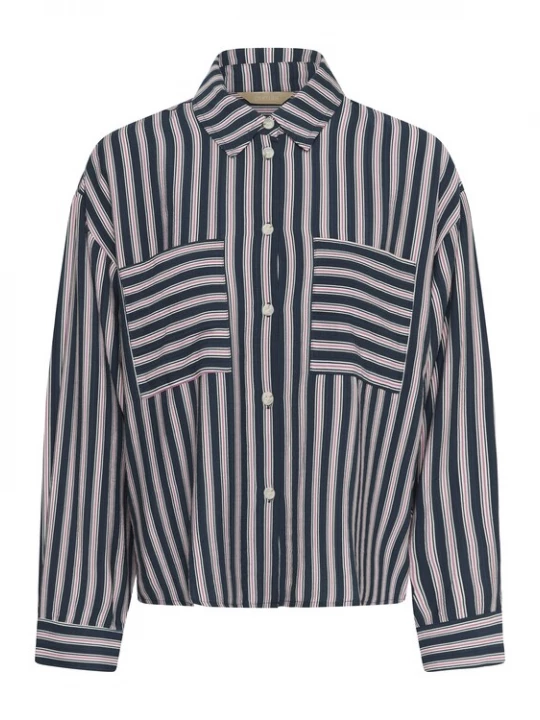 Foto van product CULTURE Blouse 'CUantomine' nachtblauw / pink / wit
