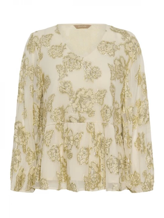 Foto van product CULTURE Blouse 'CUBuda' crème / goud / kaki