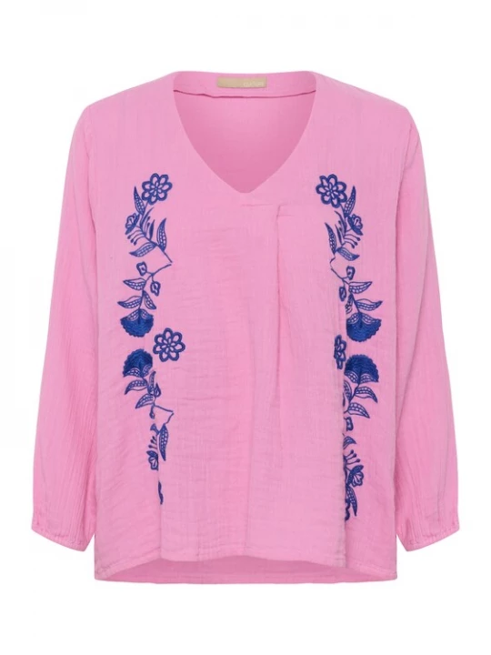 Foto van product CULTURE Blouse 'CUTala' indigo / lichtroze