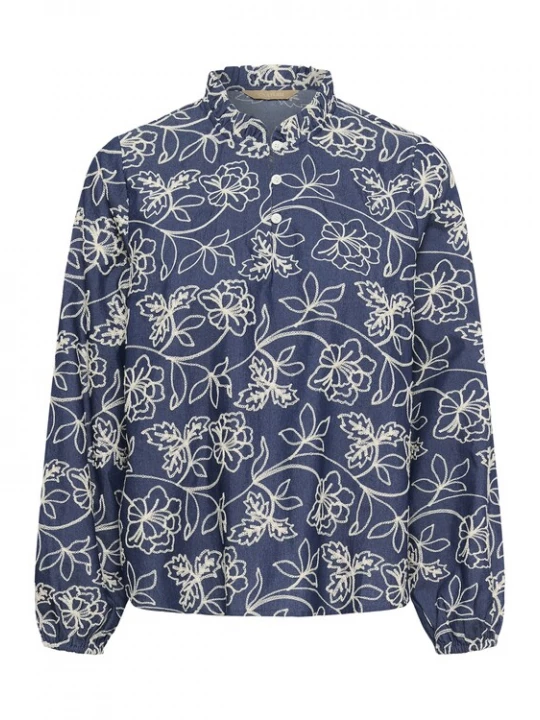 Foto van product CULTURE Blouse 'Nikola' blauw / wit