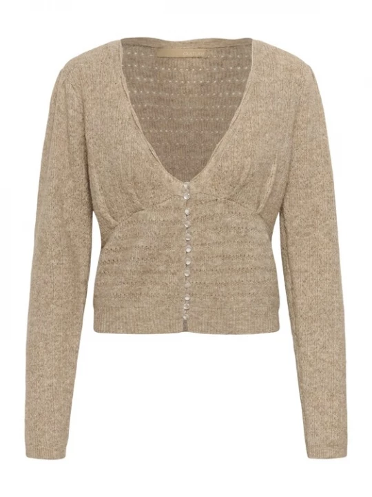 Foto van product CULTURE Gebreid vest 'CUJulietta' lichtbeige / beige gemêleerd