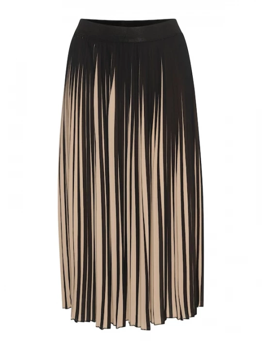 Foto van product CULTURE Rok 'CU Carly' beige / zwart