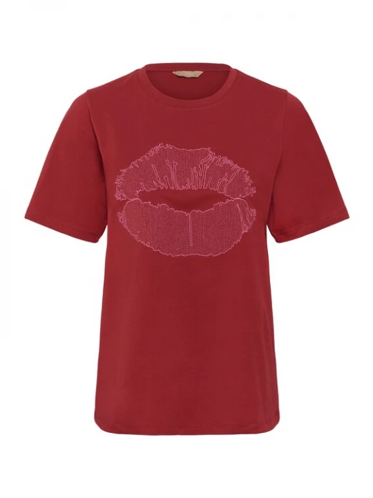 Foto van product CULTURE Shirt 'CUEmba Gith' pitaja roze / donkerrood