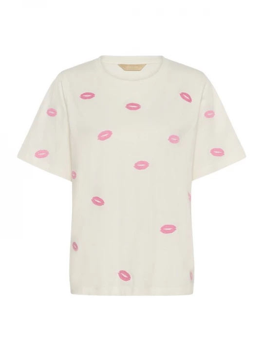 Foto van product CULTURE Shirt 'CUKissy' pink / wolwit