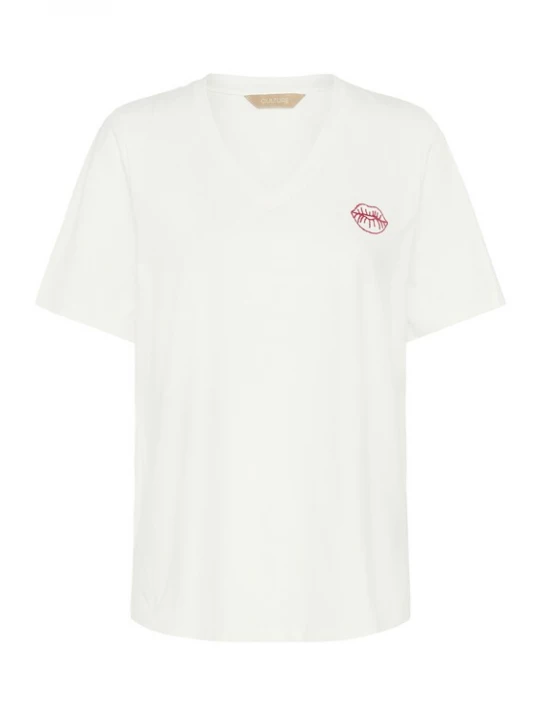 Foto van product CULTURE Shirt 'CUliba Gith' rood / wit