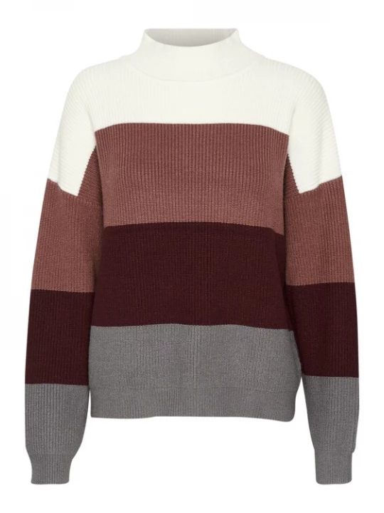 Foto van product CULTURE Trui 'CU Olivia' antraciet / bordeaux / donkerrood / wit