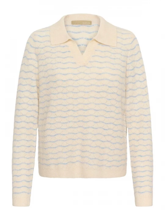 Foto van product CULTURE Trui 'CUAmera Julietta' blauw / lichtgeel