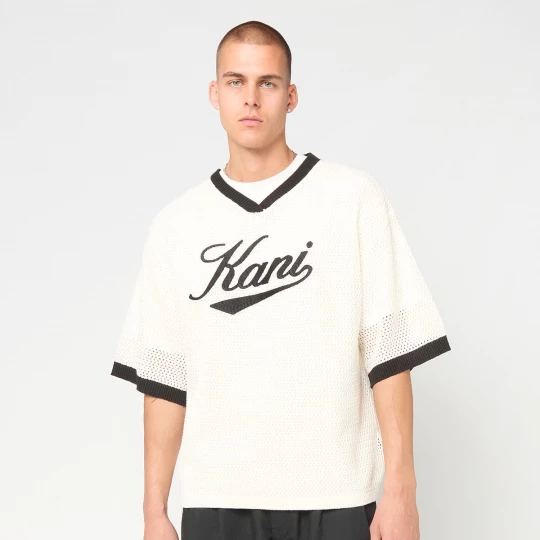Foto van product Cursive Varsity Crochet Boxy T-Shirt Karl Kani beżowy
