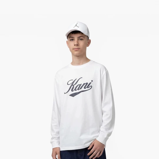 Foto van product Cursive Varsity Longsleeve Junior Karl Kani wit