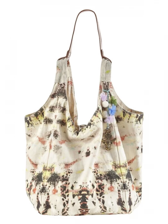 Foto van product Curuba Shopper 'Hamiltion' beige / donkerbruin / kiwi / pastelrood