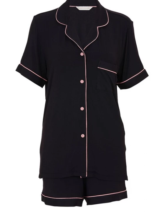 Foto van product Cyberjammies Korte pyjama 'Bonnie' pink / zwart