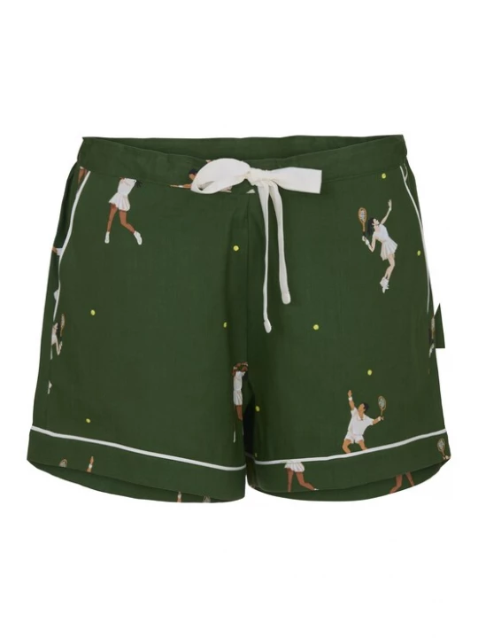 Foto van product Cyberjammies Korte pyjama 'Charlie' donkerbeige / donkergroen / wit