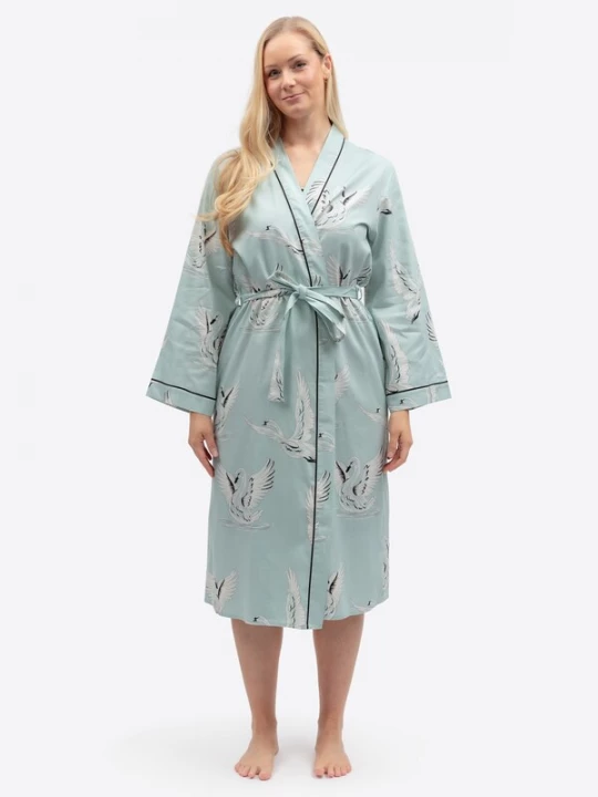 Foto van product Cyberjammies Ochtendjas 'Grace' pastelblauw / zwart / offwhite