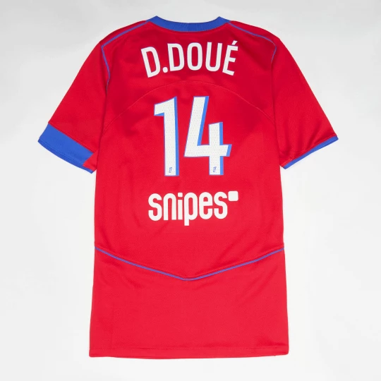 Foto van product D. Doué / No. 14 / PSG Nike Third Stadium 2025 / 26 rood
