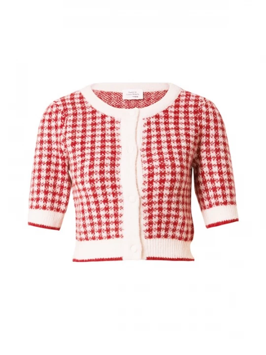 Foto van product Daahls by Emma Roberts exclusively for ABOUT YOU Gebreid vest 'Heidi' rood / wit