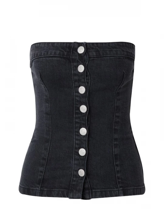 Foto van product Daahls by Emma Roberts exclusively for ABOUT YOU Top 'Danai' black denim