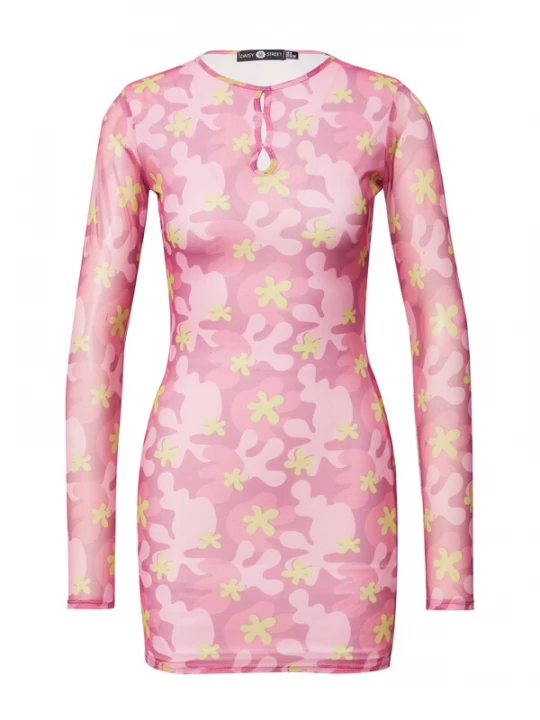 Foto van product Daisy Street Jurk lichtgeel / rosa / oudroze / lichtroze