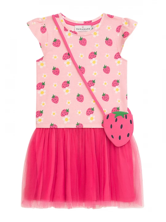 Foto van product Danamade Jurk groen / pink / rosa / offwhite