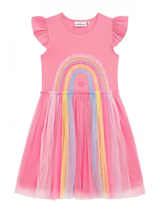 Foto van product Danamade Jurk lichtblauw / geel / pink