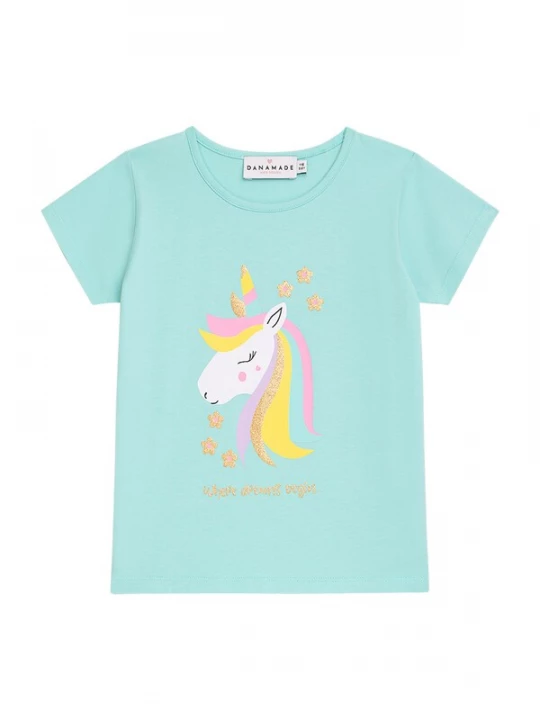 Foto van product Danamade Shirt lichtblauw / geel / goud / rosa