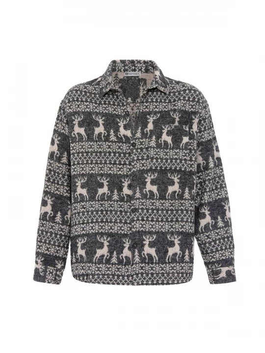 Foto van product Dandalo Overhemd taupe / zwart gemêleerd