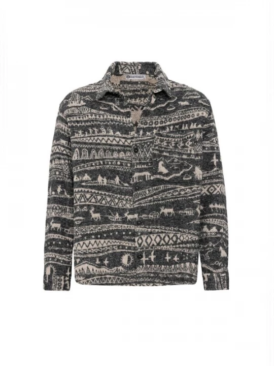 Foto van product Dandalo Overhemd taupe / zwart gemêleerd