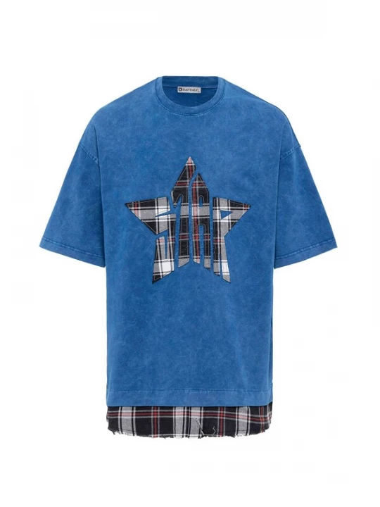 Foto van product Dandalo Shirt ivoor / indigo / kastanjebruin