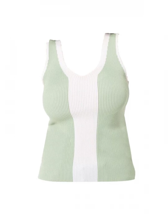 Foto van product Dandalo Top pastelgroen / wit
