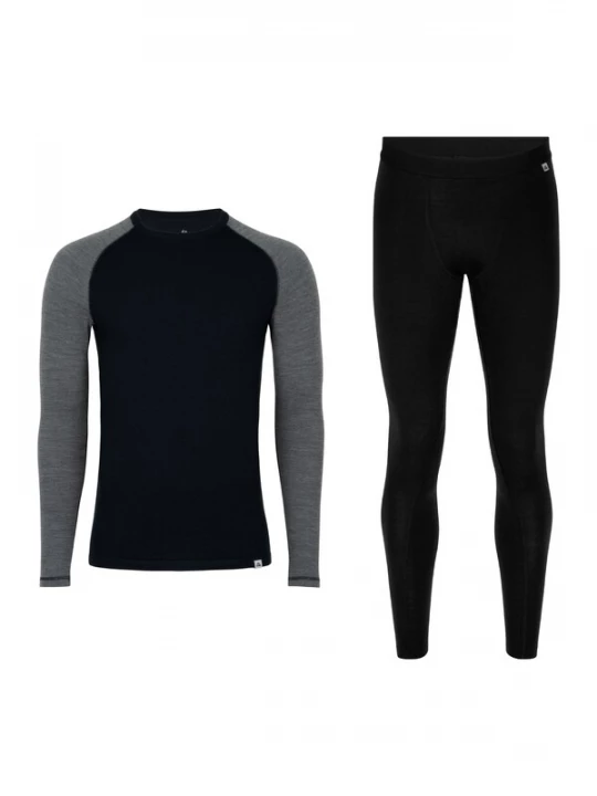Foto van product DANISH ENDURANCE Basislaag 'Core Merino' grijs gemêleerd / zwart