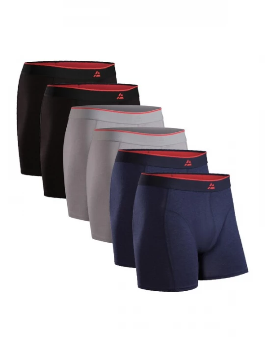 Foto van product DANISH ENDURANCE Boxershorts 'Bamboo' marine / lichtgrijs / lichtrood / zwart