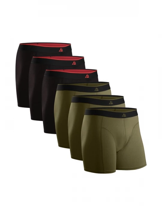 Foto van product DANISH ENDURANCE Boxershorts 'Bamboo' olijfgroen / zwart