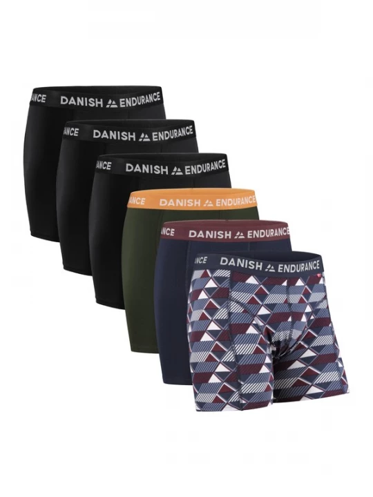 Foto van product DANISH ENDURANCE Boxershorts 'Classic Trunks' marine / kaki / bordeaux / zwart / wit