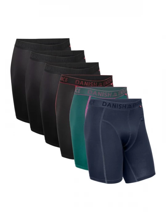 Foto van product DANISH ENDURANCE Boxershorts nachtblauw / smaragd / rood / zwart
