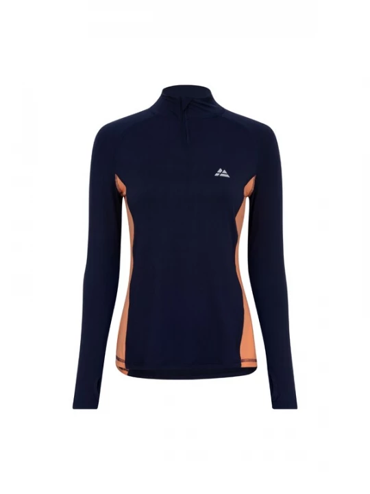 Foto van product DANISH ENDURANCE Functioneel shirt 'Half Zip' donkerblauw / oranje / wit