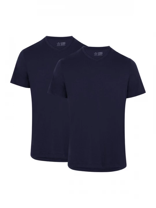 Foto van product DANISH ENDURANCE Shirt 'Ease V-Neck' donkerblauw