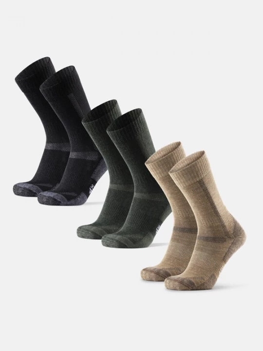 Foto van product DANISH ENDURANCE Sportsokken 'Classic Hiking Crew' lichtbeige / olijfgroen / zwart