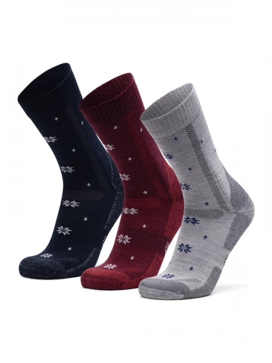 Foto van product DANISH ENDURANCE Sportsokken 'Classic Hiking Crew' navy / grijs / lichtgrijs / rood