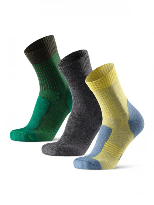 Foto van product DANISH ENDURANCE Sportsokken 'Light Hiking Crew' blauw / geel / grijs / groen