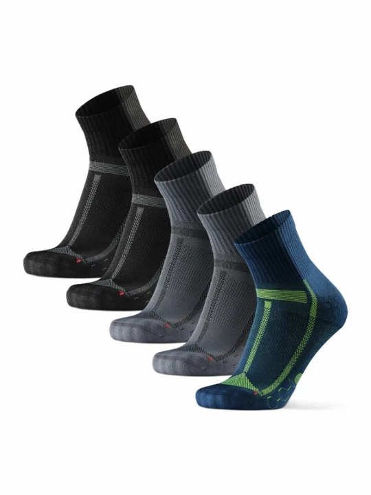 Foto van product DANISH ENDURANCE Sportsokken 'Long Distance Quarter' donkerblauw / grijs / limoen / zwart