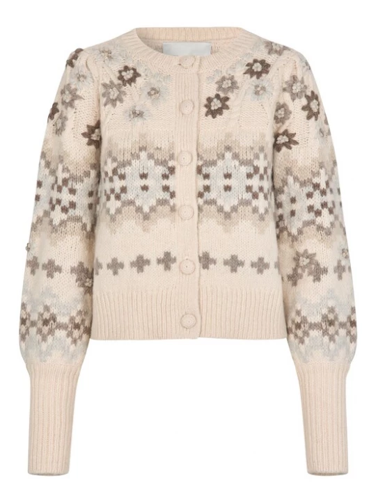 Foto van product Dea Kudibal Gebreid vest 'Livadea' beige / crème / lichtblauw / bruin