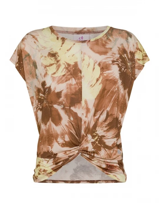 Foto van product DEHA Shirt beige / bruin / lichtgeel / pastelgroen