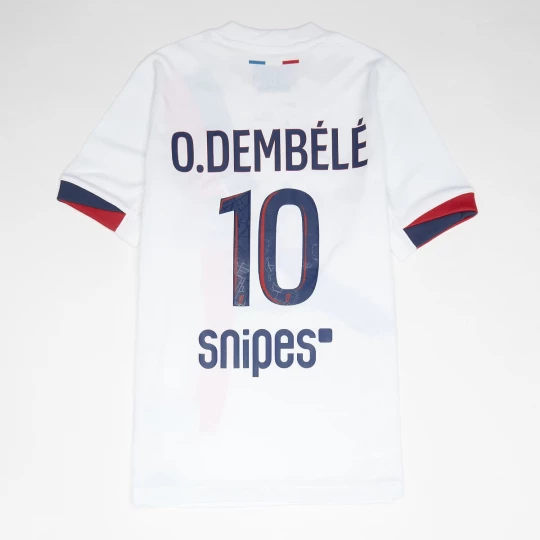 Foto van product Dembélé / No. 10 / Paris Saint-Germain Nike Kids Away Stadium 2024 / 25 wit