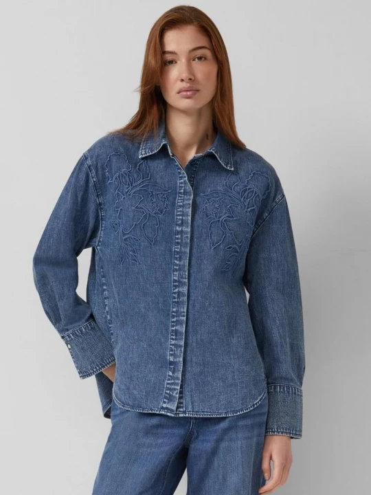 Foto van product Denim blouse met borduursel s.Oliver blauw