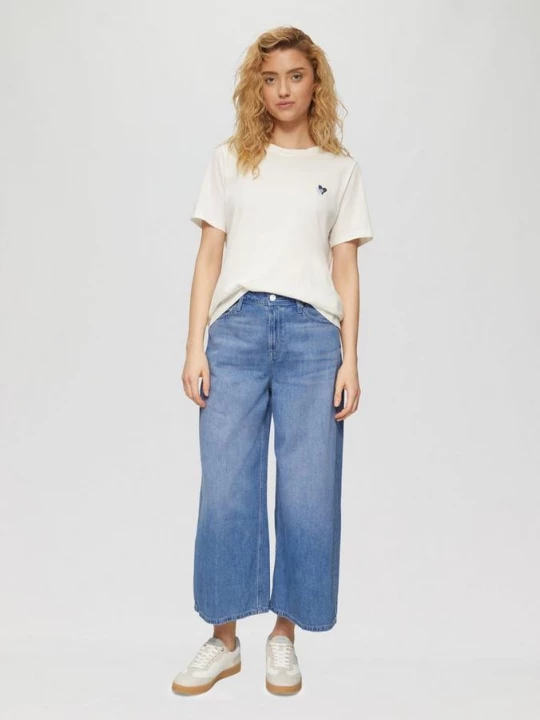 Foto van product Denim broek / hoog model / extra wijde pijp / niet-elastisch s.Oliver blauw